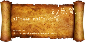 Érsek Mátyás névjegykártya